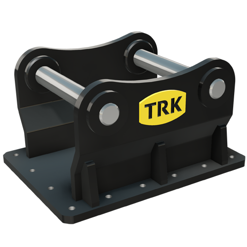 pin-on adapter plate / head bracket,<h4>Benefits</h4> <br>

- Pin spacing to your machine specifications.<br>
- Built with T1 & AR400 Steel at all critical points.<br>
- Bolt-on or Weld-on Available.<br>
- Includes a 1 Year Limited Warranty.<br>

Pins sold separately (Regular Top Mount).